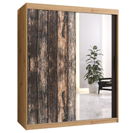 Bútor webáruház Vác Dunakeszi bútorboltok Szekrény Rustic II 150 tölgy artisan/tükör
