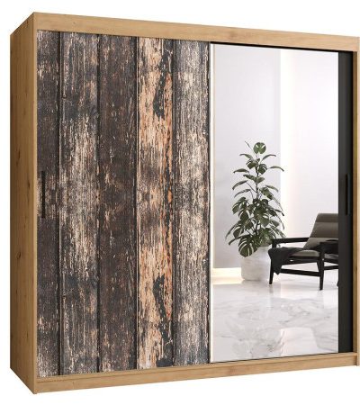 Bútor webáruház Vác Dunakeszi bútorboltok Szekrény Rustic II 180 tölgy artisan/tükör