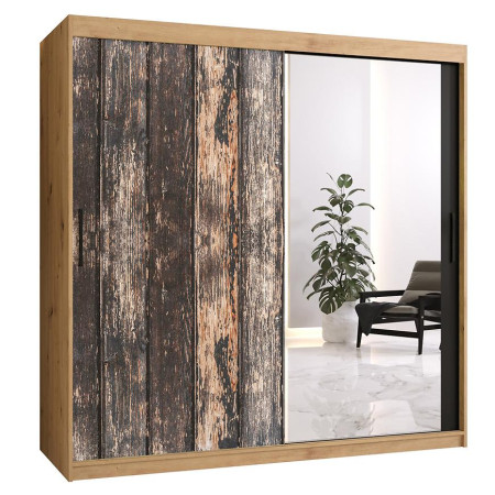 Bútor webáruház Vác Dunakeszi bútorboltok Szekrény Rustic II 180 tölgy artisan/tükör