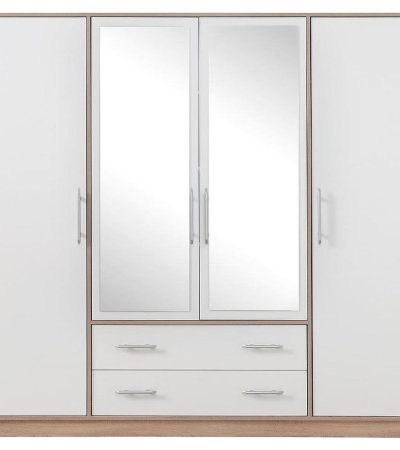 Bútor webáruház Vác Dunakeszi bútorboltok Szekrény Smart  SRl1 200 cm tölgy sonoma/fehér